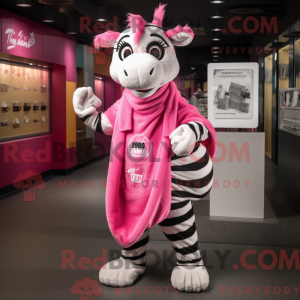 Pink Zebra mascot costume...