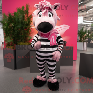 Pink Zebra mascot costume...