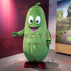 Maroon Green Bean mascot...