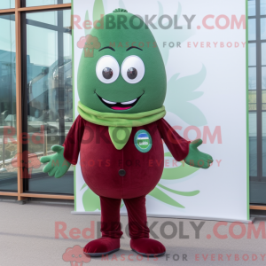 Maroon Green Bean mascot...