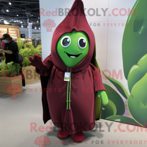 Maroon Green Bean mascot...