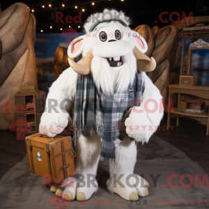 Hvid Mammoth maskot kostume...