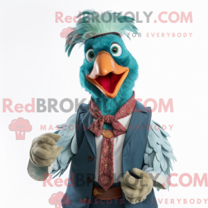Teal Rooster Maskottchen...