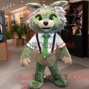 Olive Lynx mascot costume...