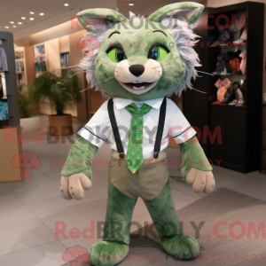 Olive Lynx maskot kostume...