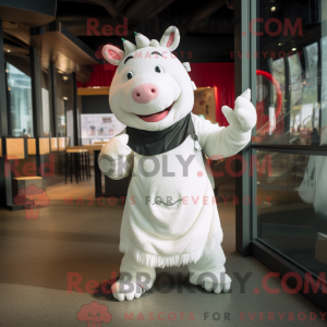 White Sow maskot drakt...