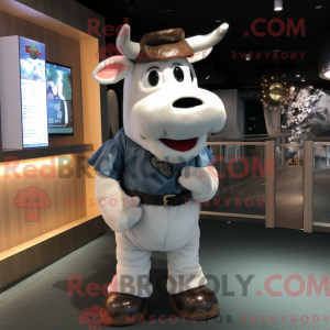 Silver Jersey Cow mascot...