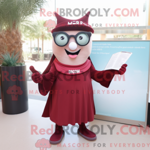Maroon Ray mascot costume...