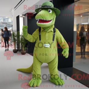 Limegrønn T Rex máscara de...