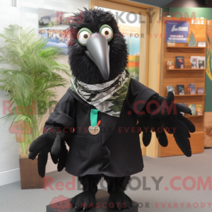 Sort Kiwi maskot kostume...
