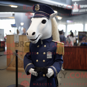 Navy Horse maskot kostume...