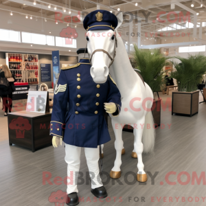 Navy Horse maskot kostume...