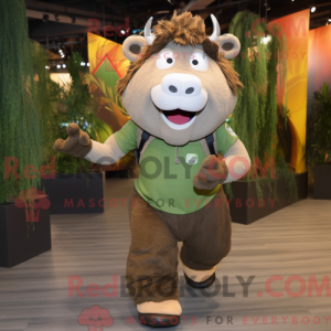 Olive Bison mascot costume...