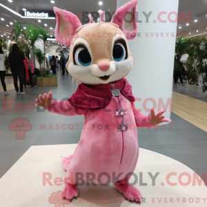 Pink Flying Squirrel mascot...