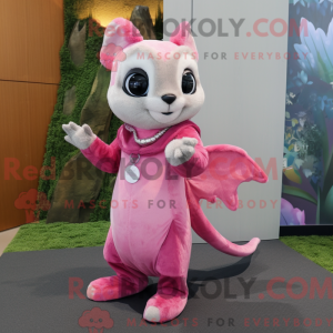 Pink Flying Squirrel mascot...