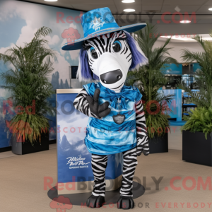 Blå Zebra-maskotdraktfigur...
