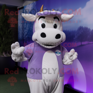 Lavendel Jersey Cow maskot...