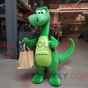 Green Brachiosaurus mascot...