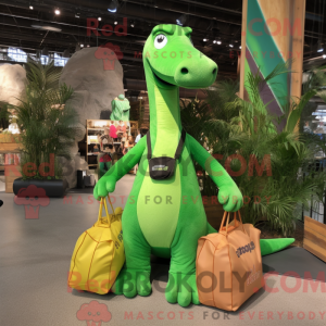 Green Brachiosaurus mascot...