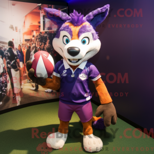 Postava maskota Purple Fox...