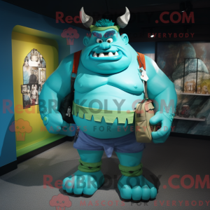 Turkis Ogre maskot kostume...