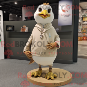 Beige Dove mascot costume...