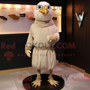 Beige Dove mascot costume...