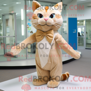 Tan Cat mascot costume...
