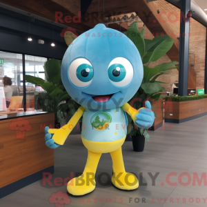 Teal Lemon mascot costume...