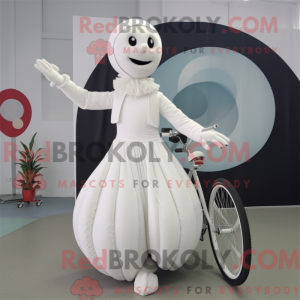 Hvid Unicyclist maskot...