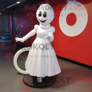 White Unicyclist mascot...
