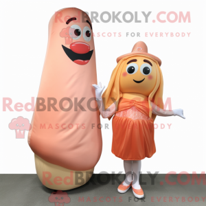 Peach Hot Dogs Maskottchen...