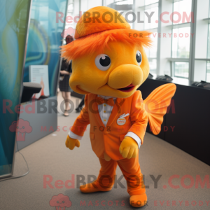 Orange Goldfish maskot...