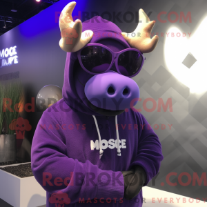 Purple Moose mascot costume...