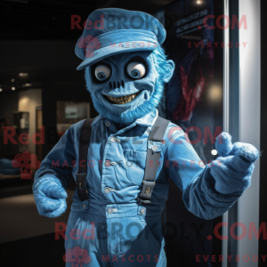 Blå Undead maskot kostume...