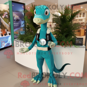 Teal Coelophysis mascot...