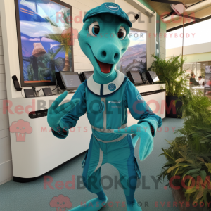 Teal Coelophysis mascot...