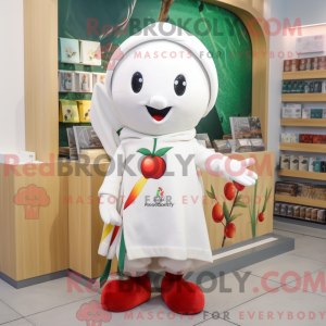 White Cherry mascot costume...