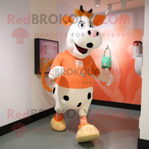 Peach Holstein Cow mascotte...