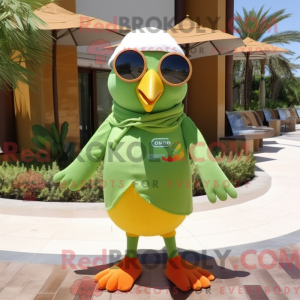 Olive Parrot maskot kostume...
