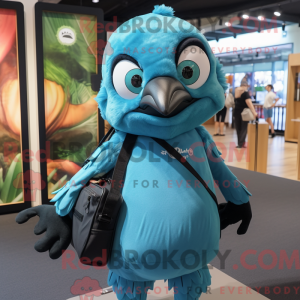 Cyan Blackbird mascot...