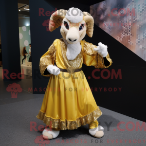 Gold Ram-maskotdraktfigur...