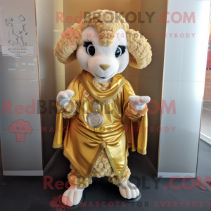 Gold Ram mascot costume...