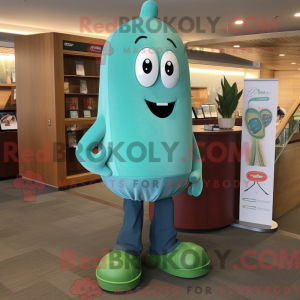 Teal Cucumber mascot...