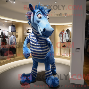 Blå Quagga maskot kostume...