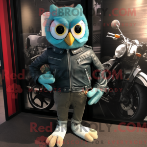 Teal Owl-mascottekostuum...