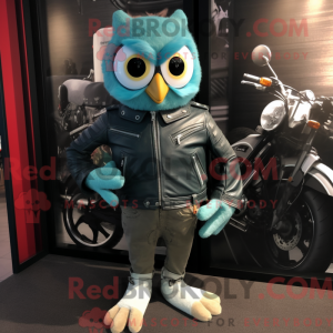 Teal Owl maskotdraktfigur...