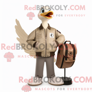 Beige Goose-mascottekostuum...