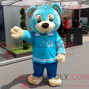 Cyan Teddybär Maskottchen...