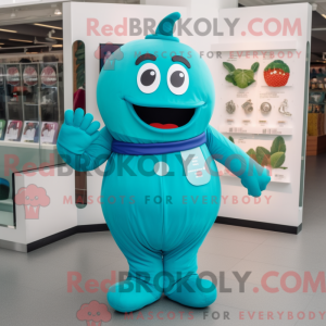 Teal Pepper maskot kostume...